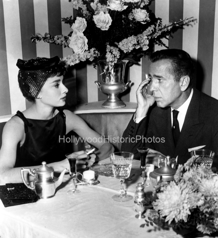 Humphrey Bogart 1954 Audrey Hepburn Sabrina behind the scenes WM.jpg
